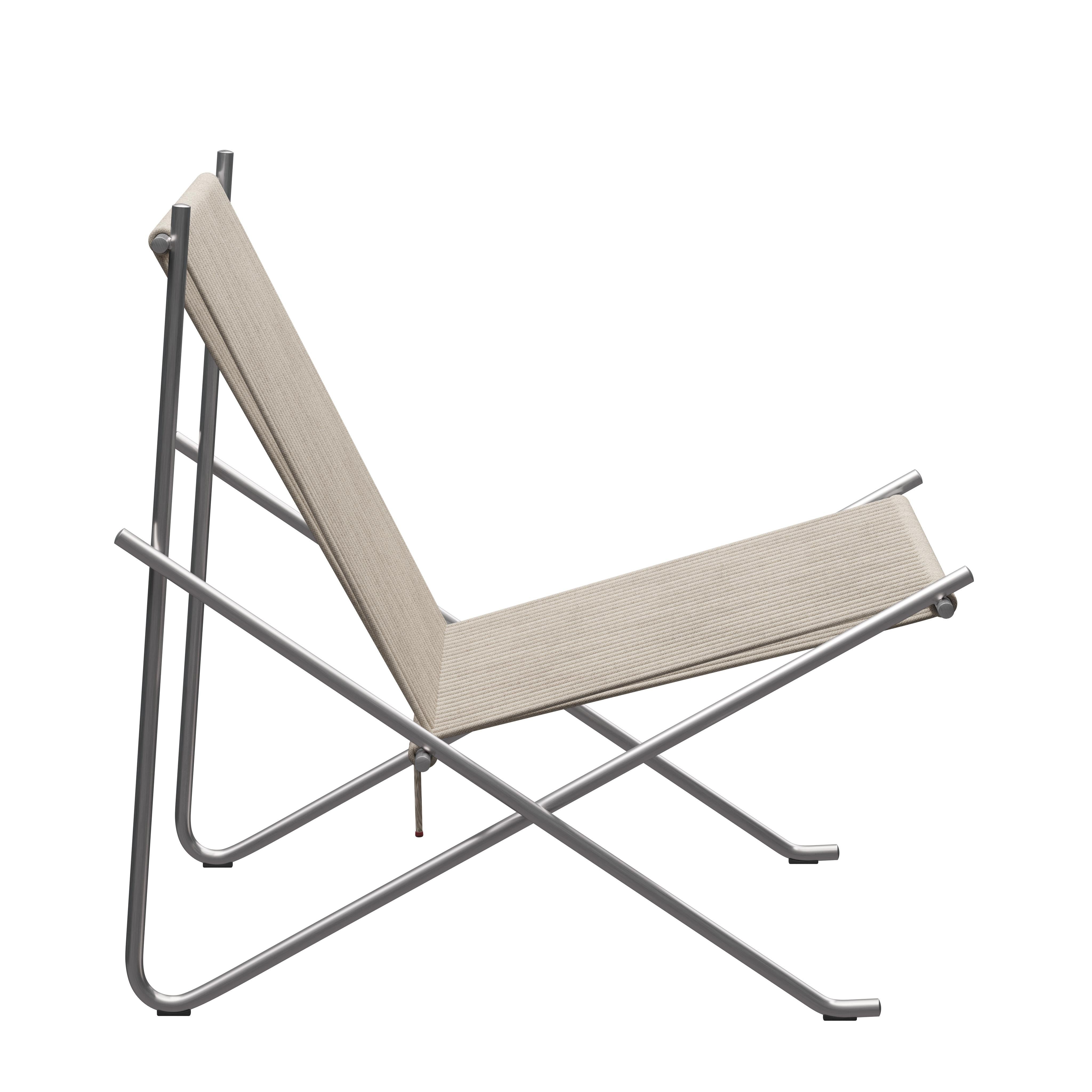 'PK4' Lounge Chair for Fritz Hansen in Natural Flag Halyard with Steel Frame.

Established in 1872, Fritz Hansen has become synonymous with legendary Danish design. Combining timeless craftsmanship with an emphasis on sustainability, the brand’s