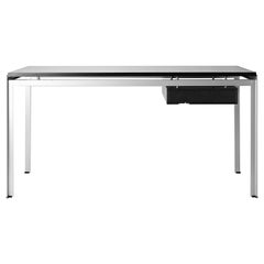 PK52A Student Desk in Wood Finishes with Gray Steel Base by Poul Kjærholm