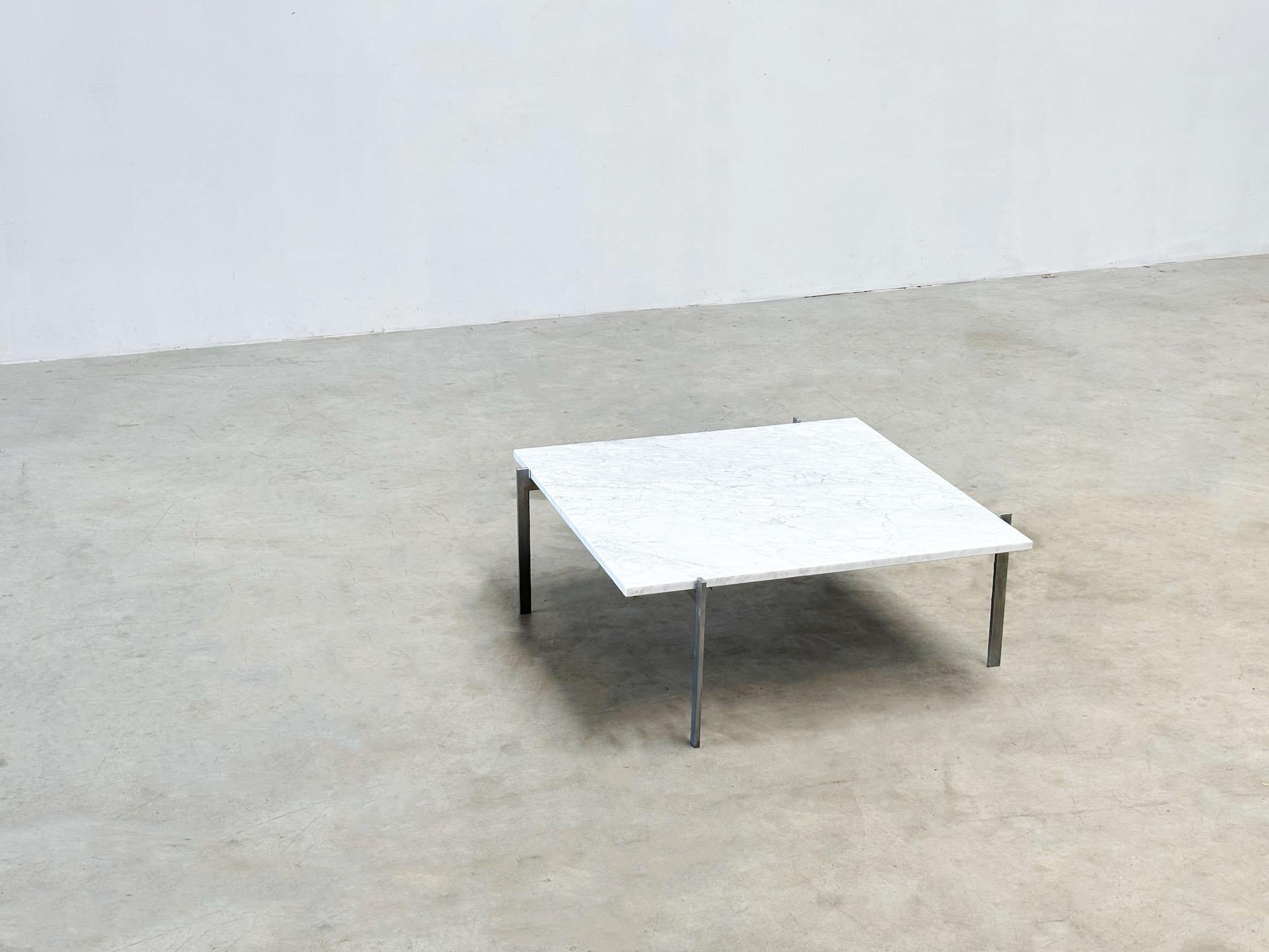 PK61 coffee table by Poul Kjaerholm EKC Denmark 1956 with Carrara marble top For Sale 5