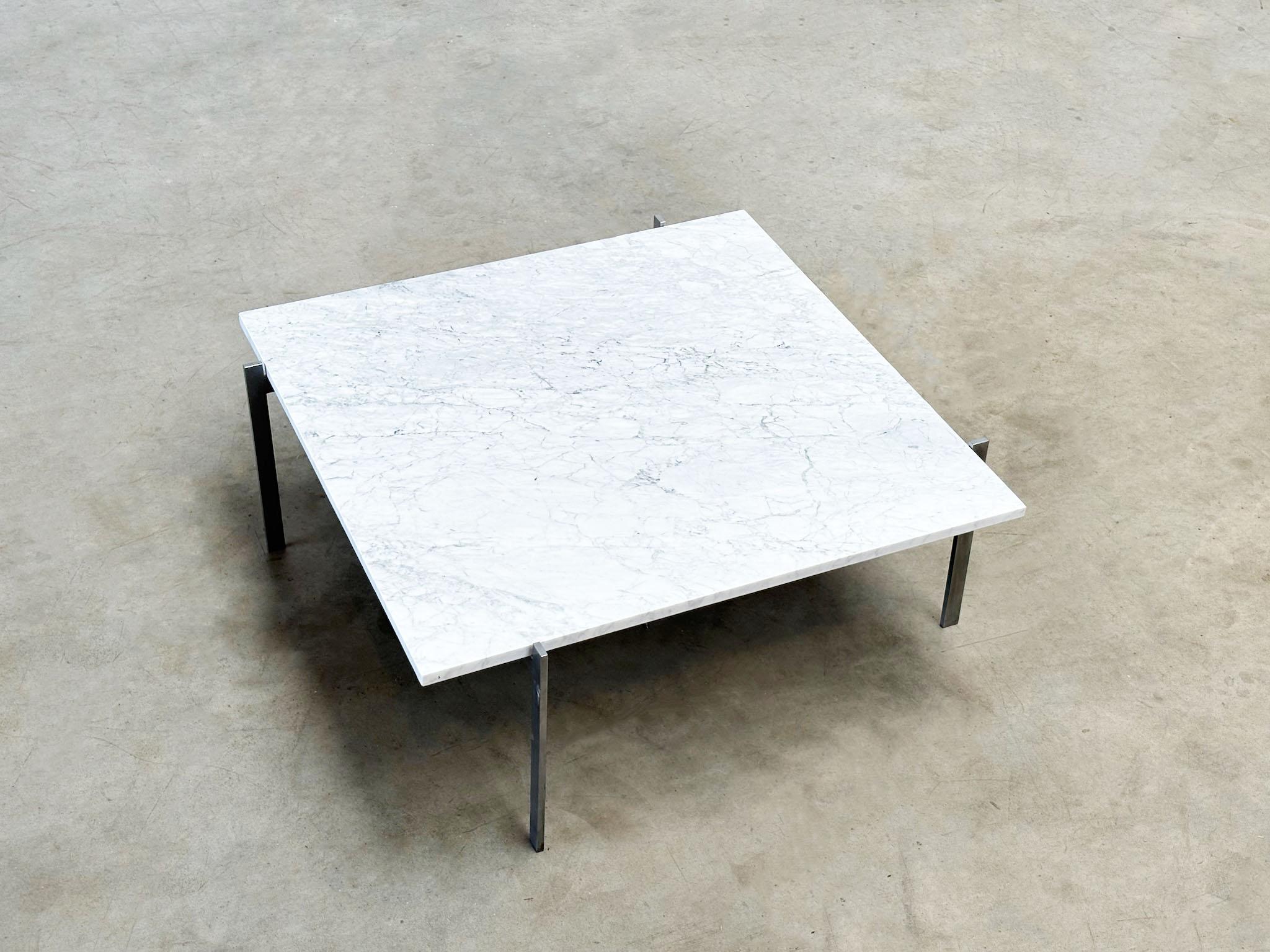 PK61 coffee table by Poul Kjaerholm EKC Denmark 1956 with Carrara marble top For Sale 6