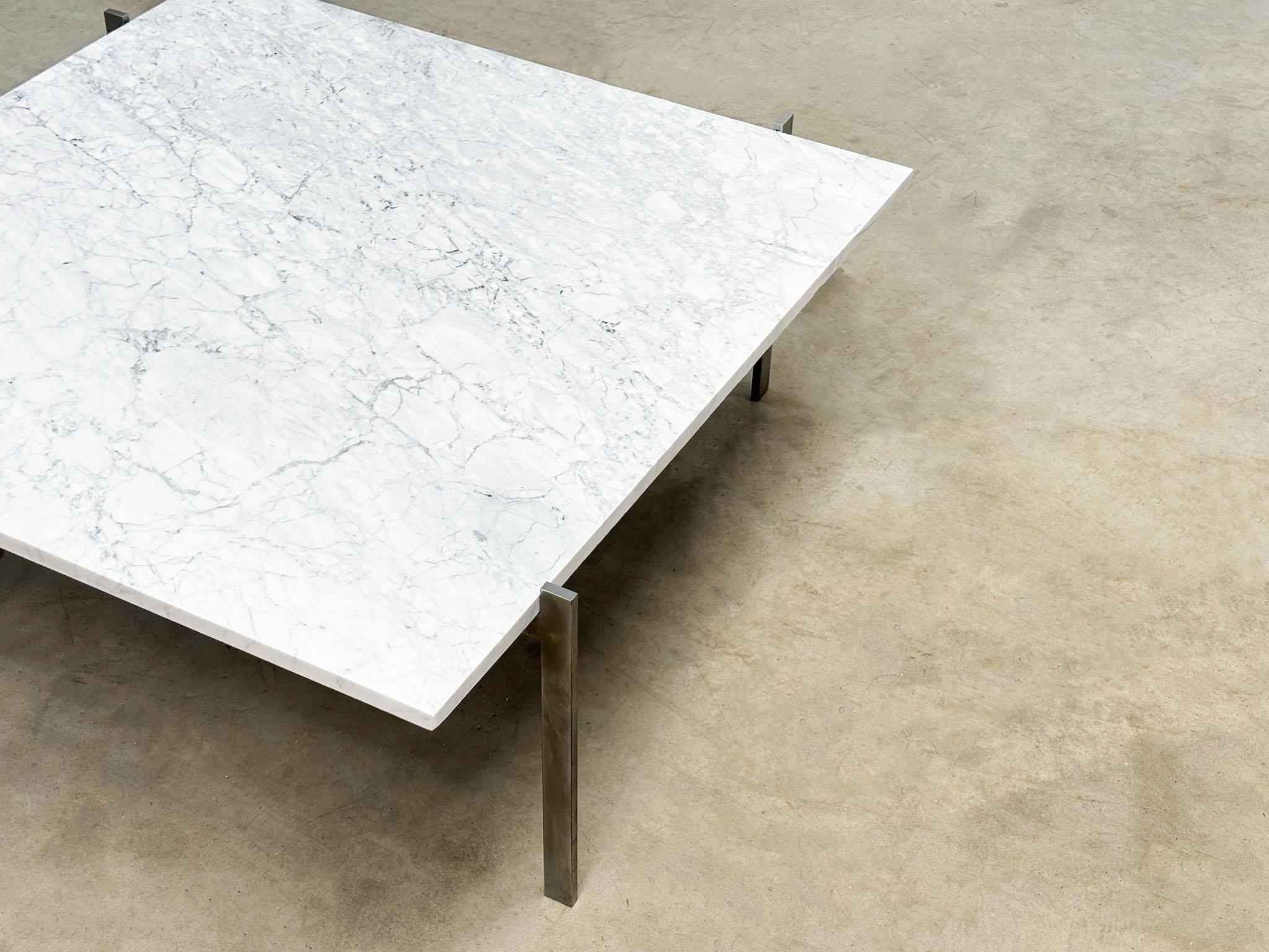 PK61 coffee table by Poul Kjaerholm EKC Denmark 1956 with Carrara marble top For Sale 7