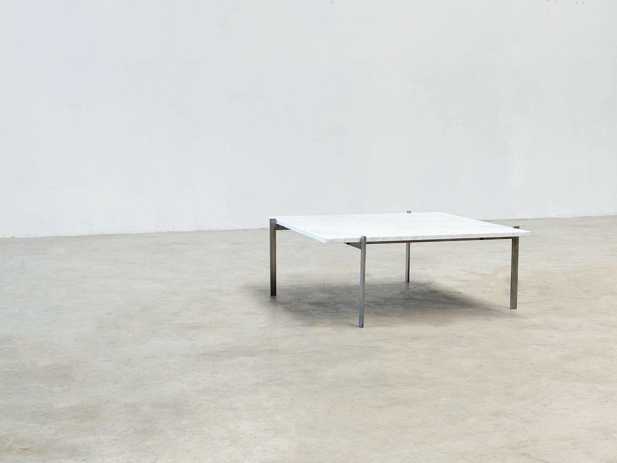 PK61 coffee table by Poul Kjaerholm EKC Denmark 1956 with Carrara marble top For Sale 8