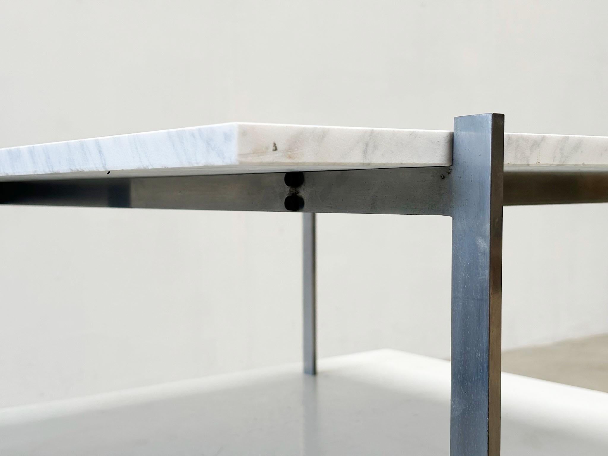 PK61 coffee table by Poul Kjaerholm EKC Denmark 1956 with Carrara marble top For Sale 2