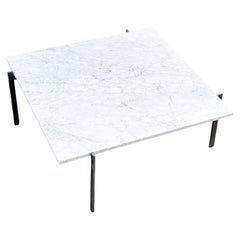 PK61 coffee table by Poul Kjaerholm EKC Denmark 1956 with Carrara marble top