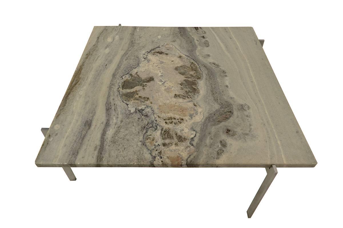 Danish PK61 Coffee Table with Cipollini Marble by Poul Kjaerholm for E.Kold Christensen For Sale
