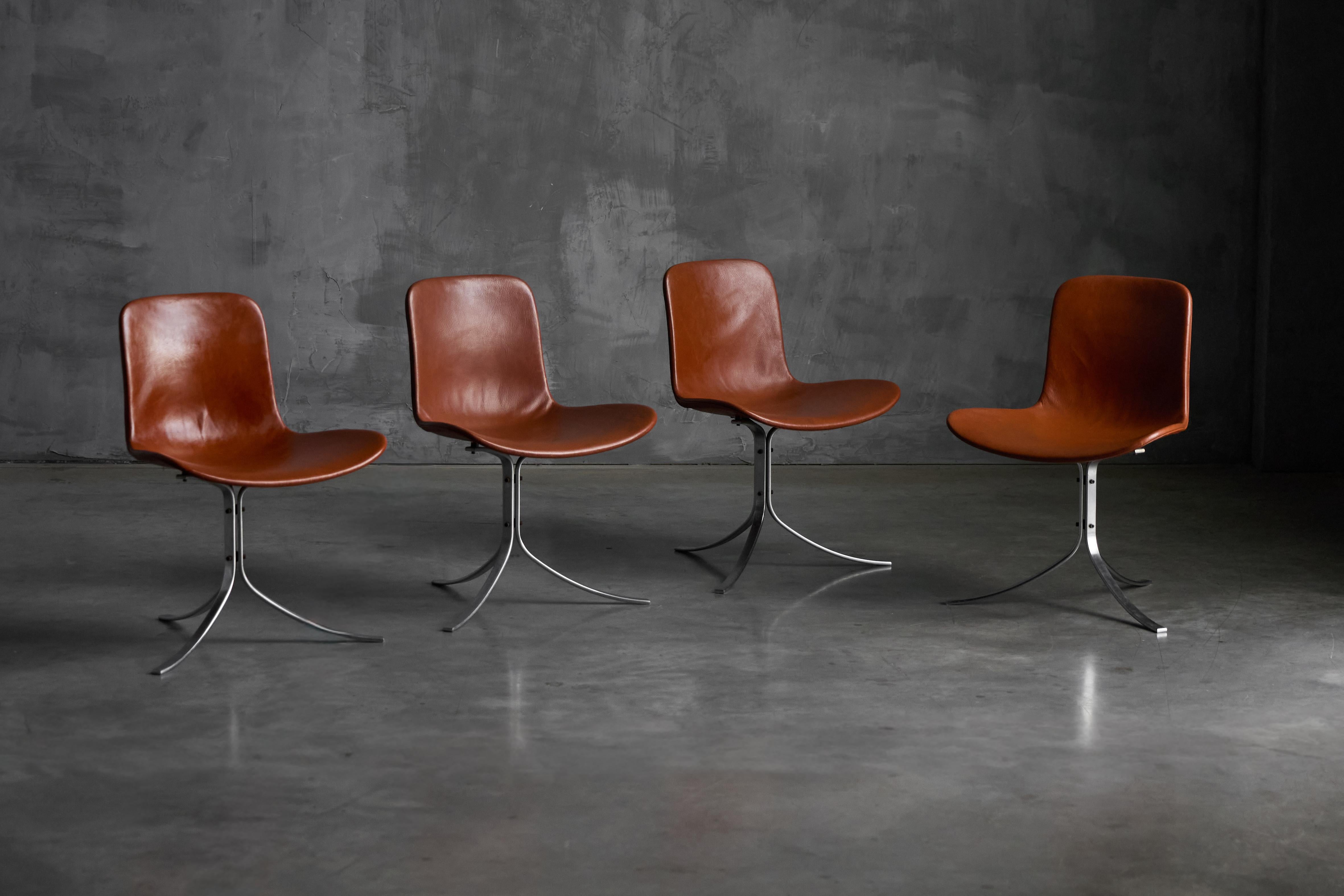 Metà XX secolo Sedie da pranzo PK9 di Poul Kjærholm per E. Kold Christensen, Danimarca, anni '60 in vendita