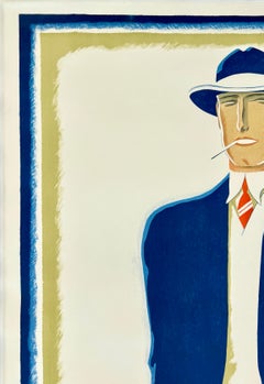 PKZ Original Vintage Antique Swiss Art Deco Men's Fashion Advertising Poster