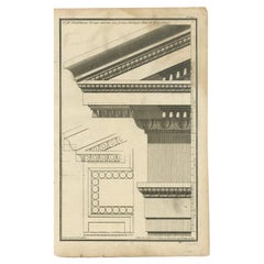 Pl. 1 Antique Architecture Print of a Doric Entablature by Neufforge, c.1770
