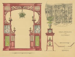 Pl. 10 Antique Print of a Bay Window by Kramer 'circa 1910'