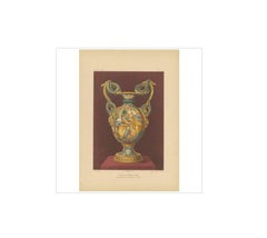 Pl. 10 Antique Print of Urbino Majolica by Bedford, circa 1857