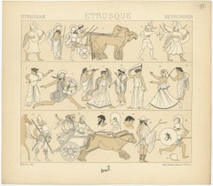Pl. 11 Antiker Druck etruskischer Szenen von Racinet, um 1880