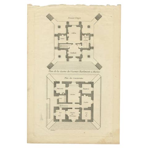Pl. 11 Antique Print of the Mansion of Viscount Charlemont by Le Rouge, c.1785
