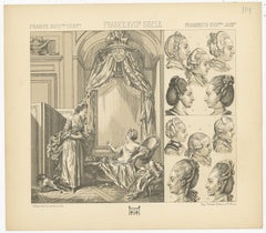 Pl 114 Antique Print of French 18th Century Costumes by Racinet, 'circa 1880'