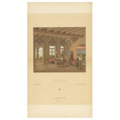 Pl. 114 Antique Print of Russian Dining room Racinet, 'circa 1880'