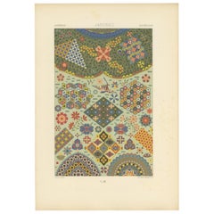 Pl. 12 Antique Print of Japanese Ornaments by Racinet, circa 1890