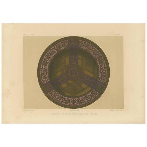 Pl. 13 Antique Print of Vienna Porcelain by Bedford, circa 1857