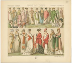 Antique Costume Print – French Women’s Fashion 18th–19th Century