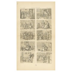 Pl. 140 Antique Print of Holland Scenes by Racinet, 'circa 1880'