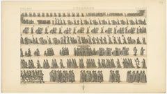 Pl. 149 Antique Print of Holland Military Parade by Racinet, 'circa 1880'