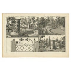 Pl. 15 Antiker Druck des Gartens von Maupertuis und Chaville von Le Rouge