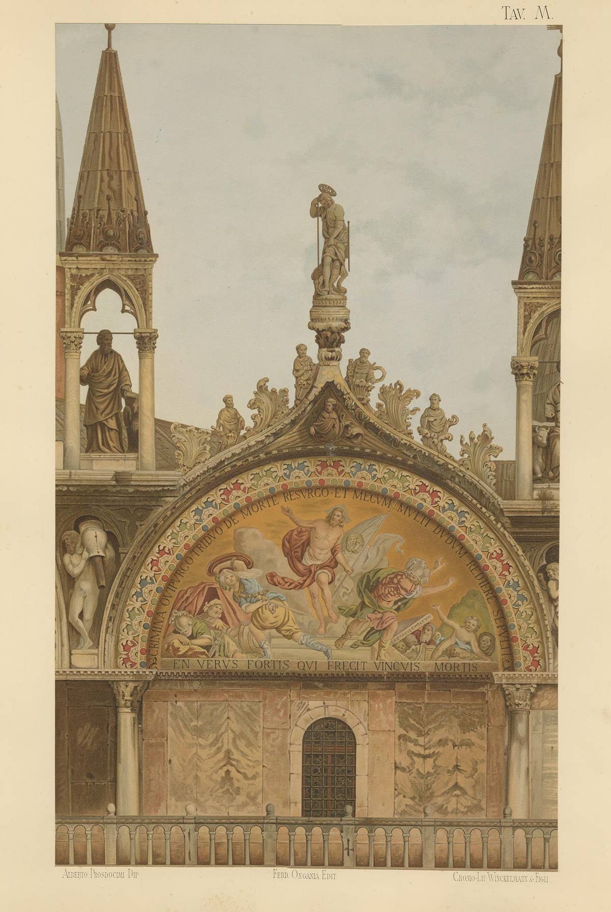 Pl. 15 Antique Print of the Portal of San Clemente of the Basilica of San Marco