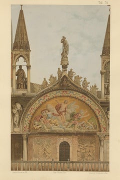 Pl. 15 Antique Print of the Portal of San Clemente of the Basilica of San Marco