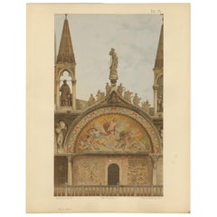 Pl. 15 Antique Print of the Portal of San Clemente of the Basilica of San Marco