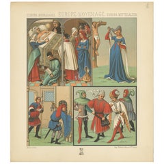 Impression ancienne de scènes européennes Pl. 16 par Racinet, vers 1880