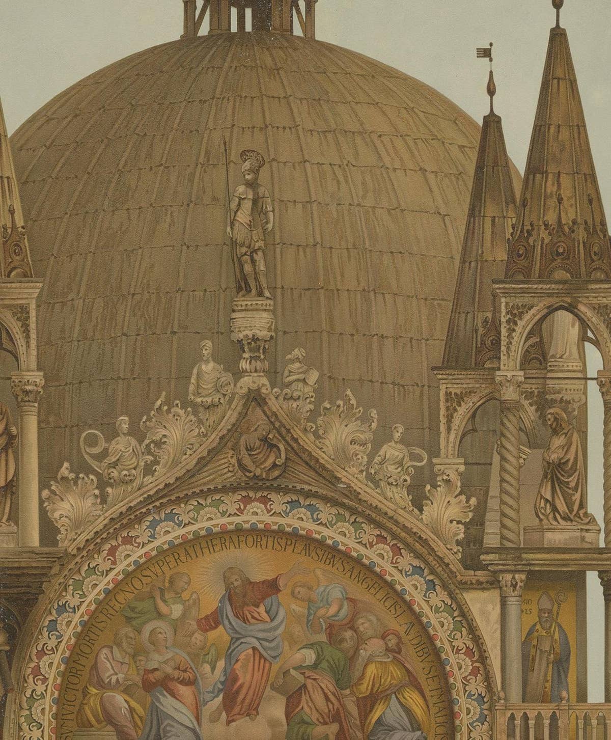 Pl. 16 Antique Print of the Portal of the Zen Chapel of the Basilica San Marco