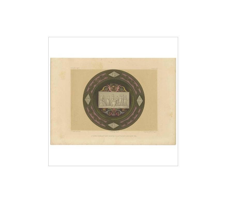 Pl. 16 Antique Print of Vienna Porcelain by Bedford, circa 1857