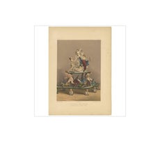 Pl. 17 Antique Print of Capodimonte Porcelain by Bedford, circa 1857