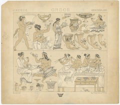Pl. 18 Antique Print of Greece Scenes by Racinet, 'circa 1880'