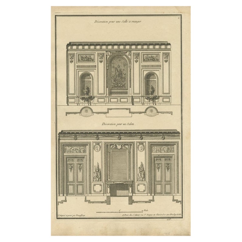 Impression d'architecture ancienne d'une salle à manger et d'un salon Pl. 2 par Neufforge
