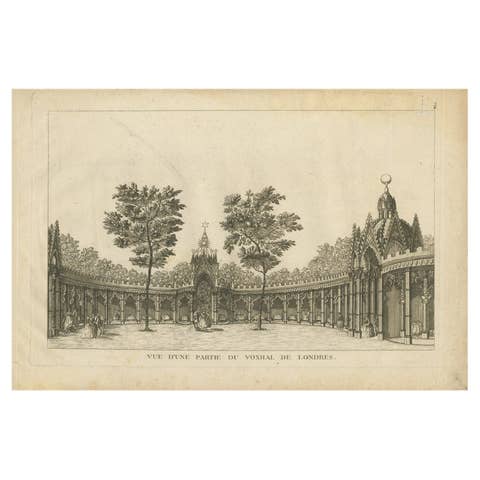 Pl. 2 Antique Print of Vauxhall Gardens by Le Rouge, c.1785