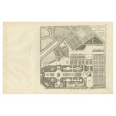 Impression ancienne d'un jardin planté par Louis XV par Le Rouge, vers 1785