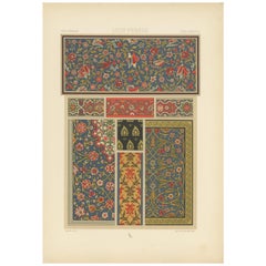 Pl. 20 Print of Indo Persian Motifs Architectural by Racinet 'circa 1890'