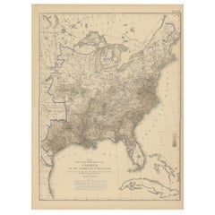 Pl. 22 Antike Charte der farbigen Bevölkerungs Proportion der USA im Jahr 1870, ''1874''