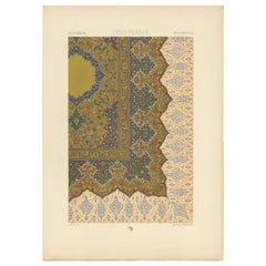 Pl. 24 Antique Print of Indo Persian Portion of Illuminated by Racinet