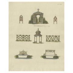 Pl. 25 Antique Print of a Gallery Cross-Section by Le Rouge, c.1785