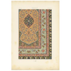 Pl. 25 Antiker Druck von persischen Ornamenten von Racinet, um 1890