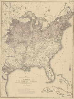 Tableau ancien Pl. 26 de la proportion de la population étrangère des États-Unis en 1870, « 1874 »