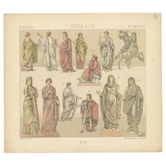 Pl. 29 Antique Print of Roman Clothing by Racinet, 'circa 1880'