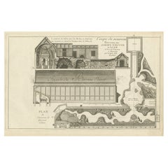 Pl. 3 Antique Print of a Winter Garden by Le Rouge, c.1785