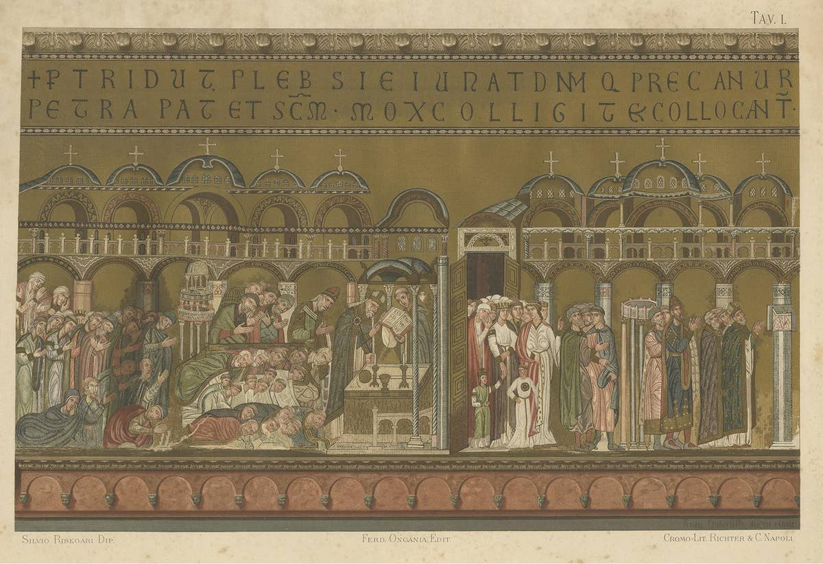 Pl. 30 Antique Print of a Mosaic of the Basilica of San Marco '1881'