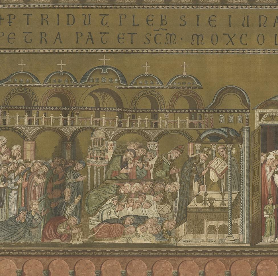 Impression ancienne d'une mosaïque de la basilique de San Marco Pl. 30, 1881 État moyen - En vente à Langweer, NL