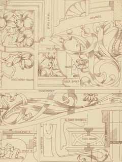 Pl. 32 Antique Print of Details of a Buffet by Kramer, circa 1910