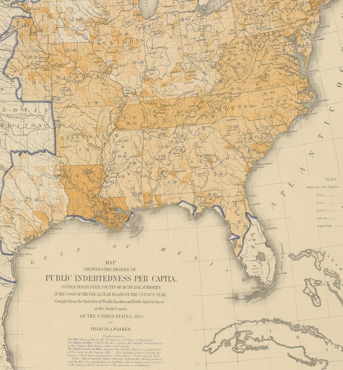Pl. 35 Antique Chart of the US Taxation, 1874