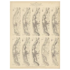 Antique Chart of the Pacific Coast '1874'