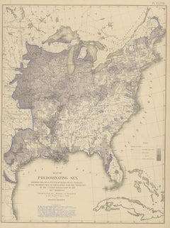 Antique Chart of the US Predominating Sex, 1874