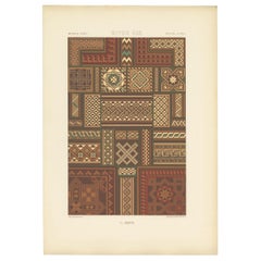 Pl. 37 Antique Print of Middles Ages Ornaments by Racinet, circa 1890